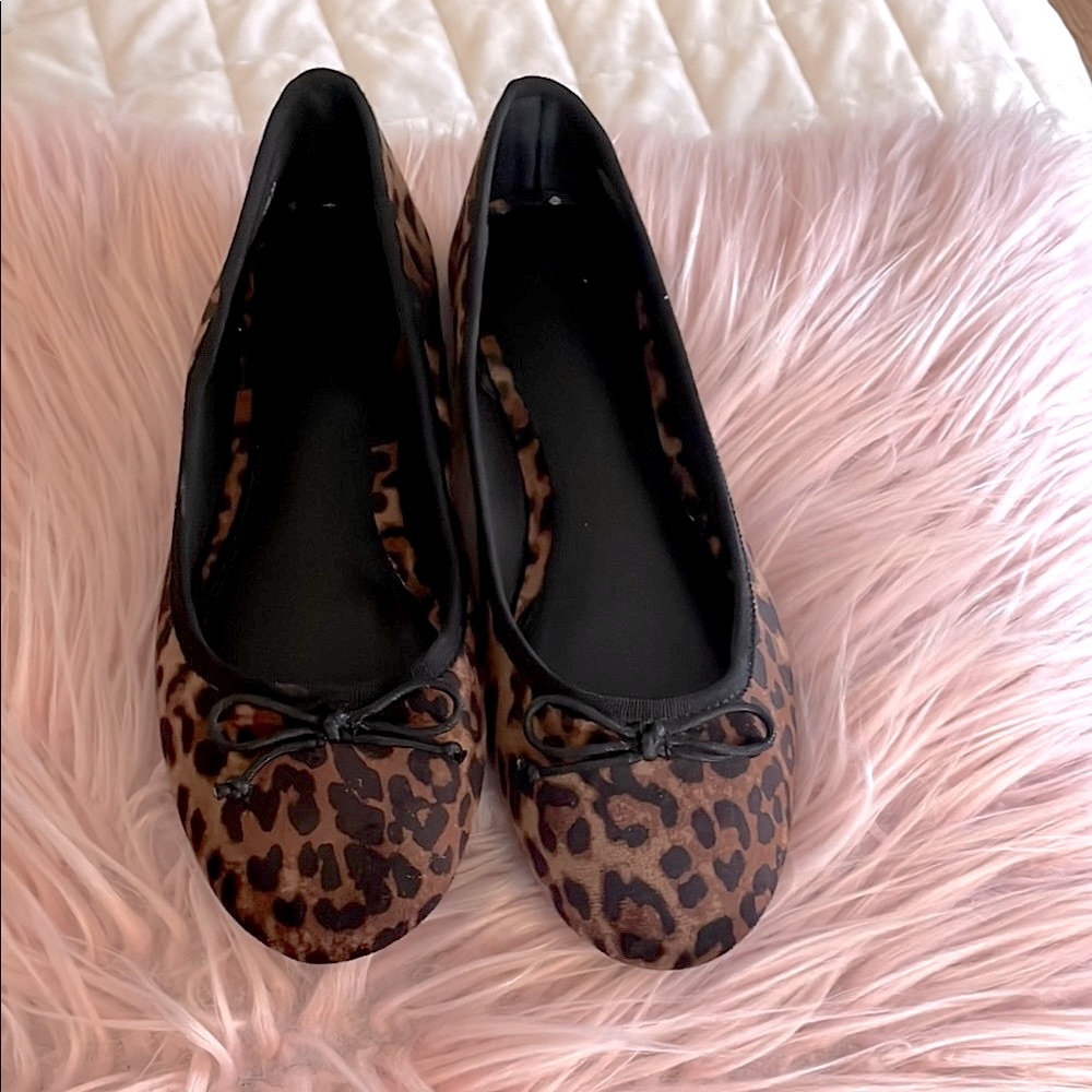 H&M Stylish Brown and Black Leopard Print Flats 6/7